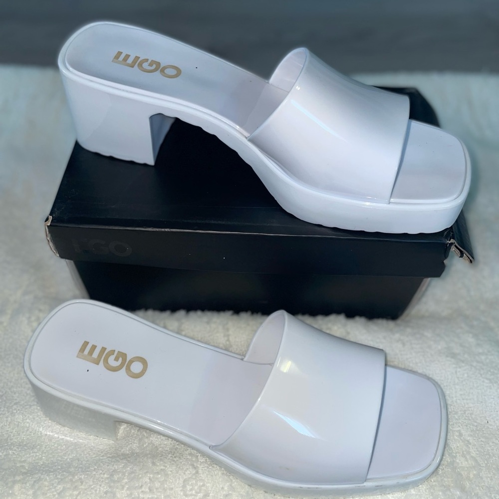 White Chunky Heel